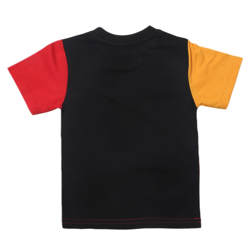Boys Half Sleeves Logo T-Shirt - Black, Kids, Boys T-Shirts, Chase Value, Chase Value