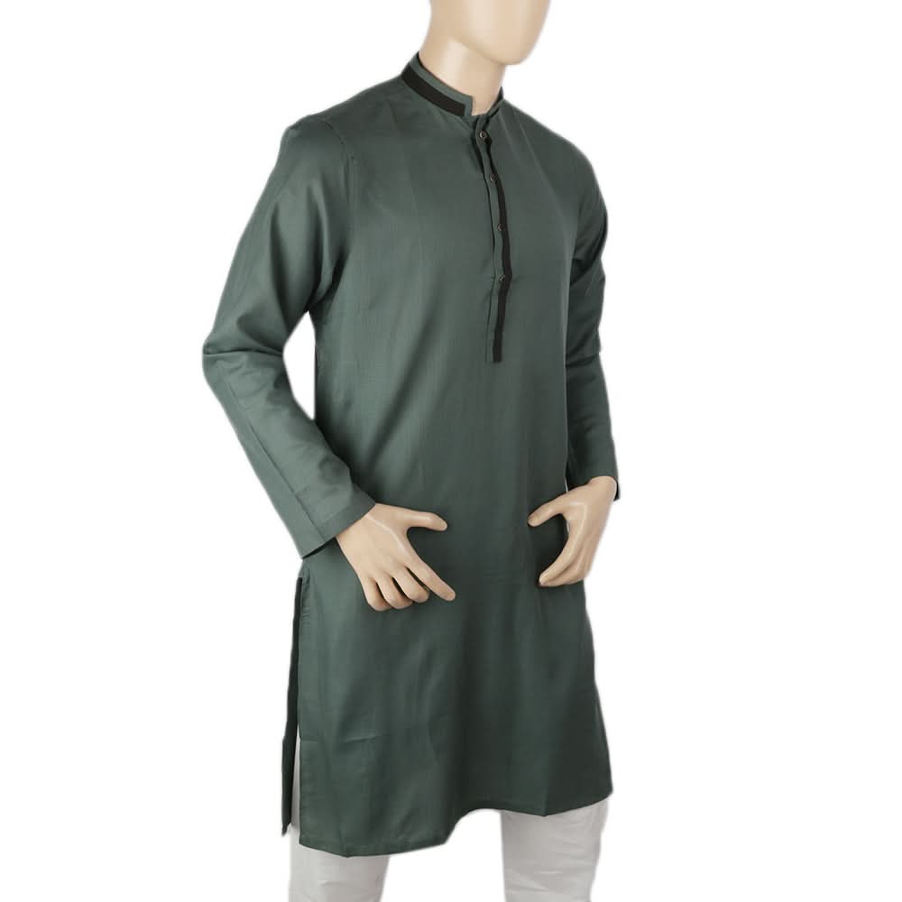 Men's Slim Fit Kurta - Dark Green, Men, Kurtas, Chase Value, Chase Value