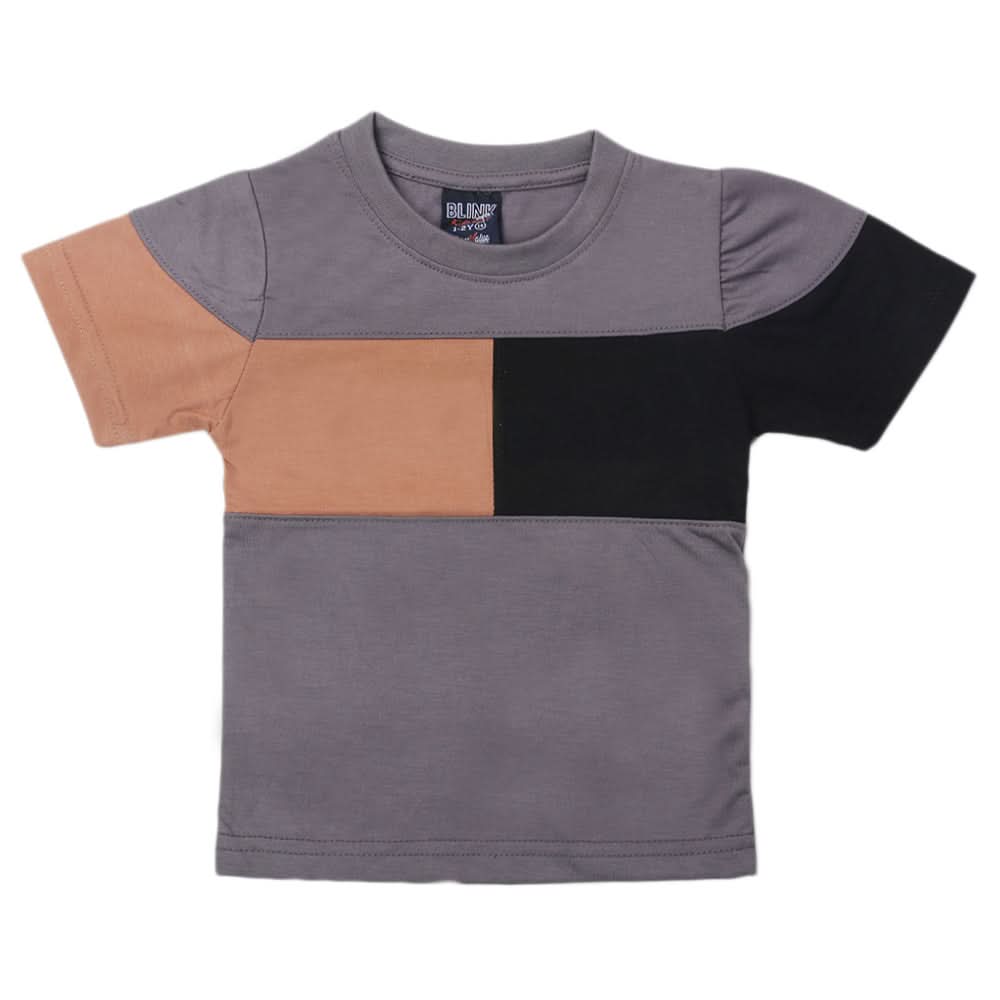 Boys Half Sleeves Logo T-Shirt - Grey, Kids, Boys T-Shirts, Chase Value, Chase Value
