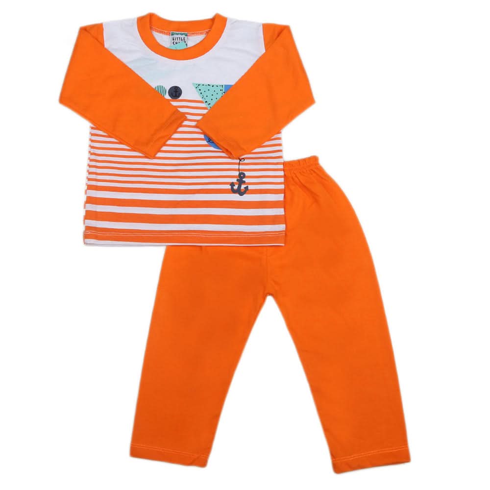 Boys Full Sleeves 2 Pcs Suit - Orange, Kids, Boys Sets And Suits, Chase Value, Chase Value