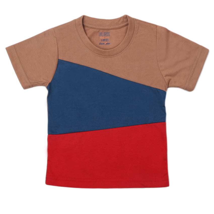 Boys Half Sleeves Logo T-Shirt - Brown, Kids, Boys T-Shirts, Chase Value, Chase Value
