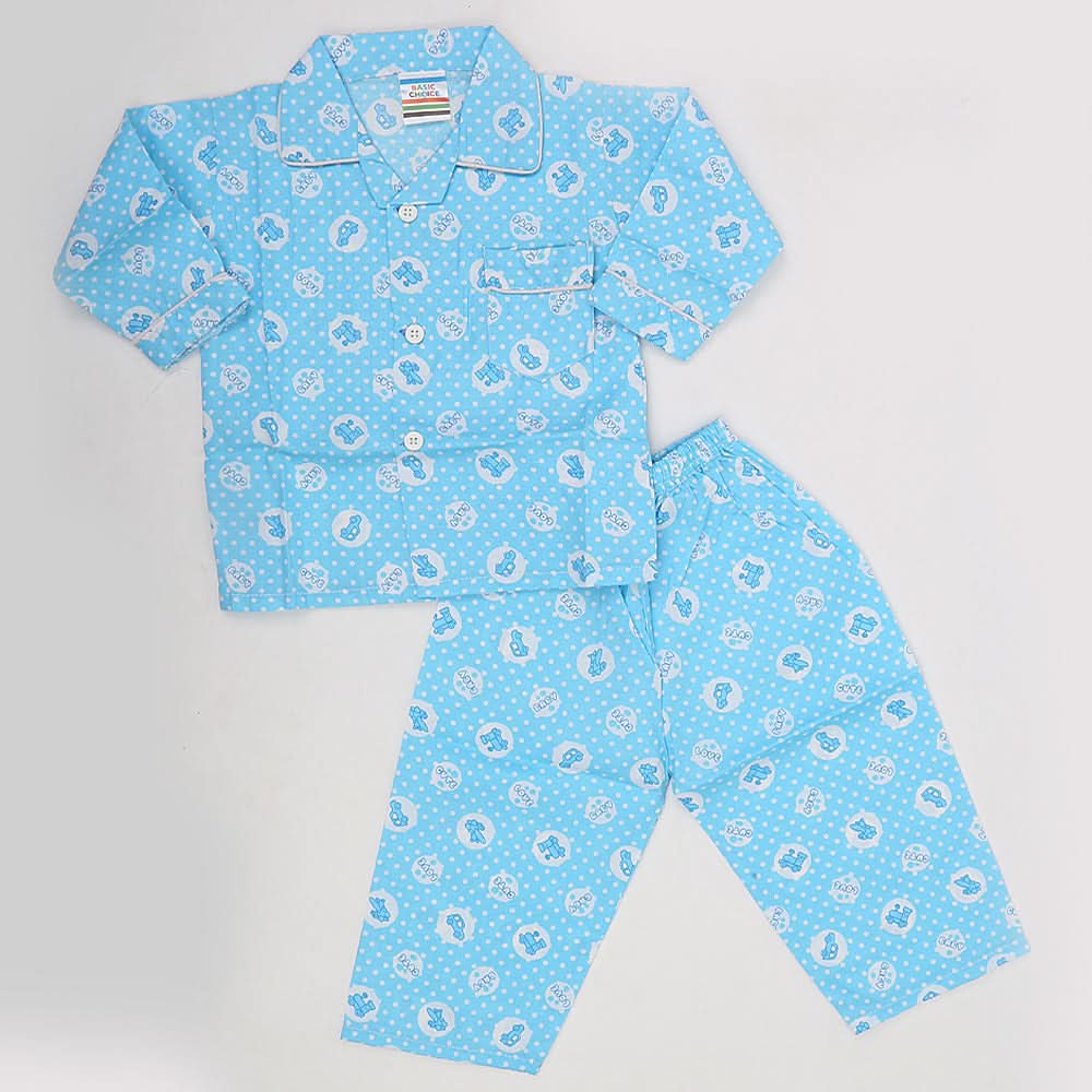 Boys Full Sleeves Night Suit - Blue, Kids, Boys Sets And Suits, Chase Value, Chase Value