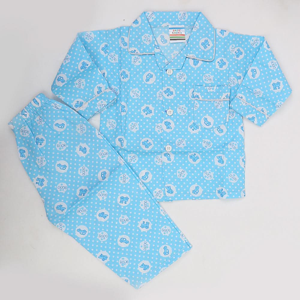 Boys Full Sleeves Night Suit - Blue, Kids, Boys Sets And Suits, Chase Value, Chase Value
