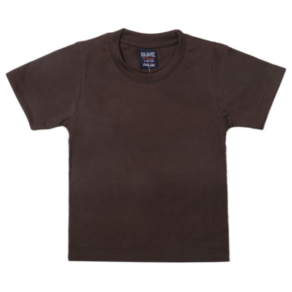 Boys Half Sleeves Logo T-Shirt - Dark Brown, Kids, Boys T-Shirts, Chase Value, Chase Value