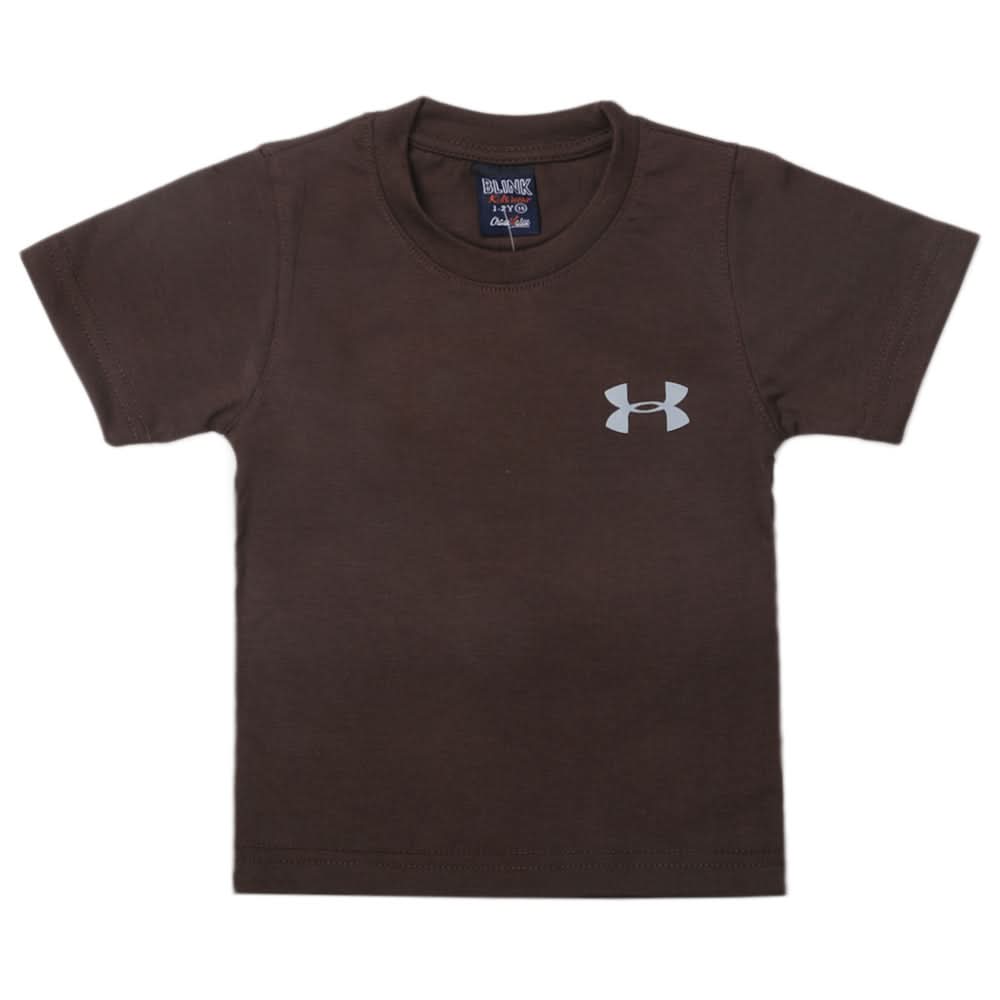 Boys Half Sleeves Logo T-Shirt - Dark Brown, Kids, Boys T-Shirts, Chase Value, Chase Value