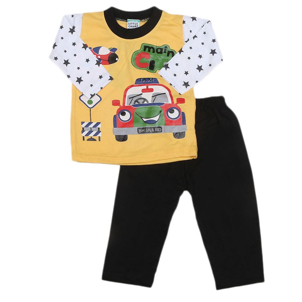 Boys Full Sleeves 2 Pcs Suit - Yellow, Kids, Boys Sets And Suits, Chase Value, Chase Value