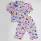 Boys Full Sleeves Night Suit - Purple, Kids, Boys Sets And Suits, Chase Value, Chase Value