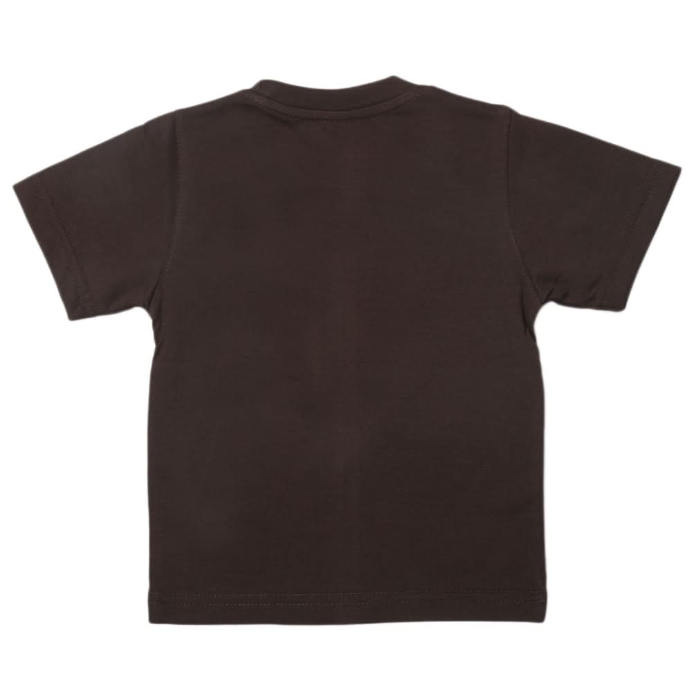 Boys Half Sleeves Logo T-Shirt - Dark Brown, Kids, Boys T-Shirts, Chase Value, Chase Value
