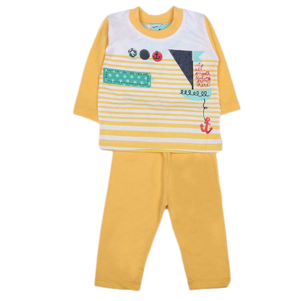 Boys Full Sleeves 2 Pcs Suit - Yellow, Kids, Boys Sets And Suits, Chase Value, Chase Value