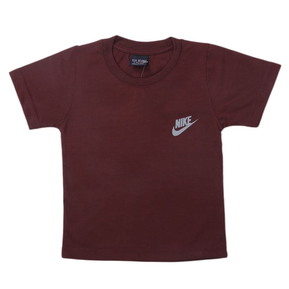 Boys Half Sleeves Logo T-Shirt - Maroon, Kids, Boys T-Shirts, Chase Value, Chase Value