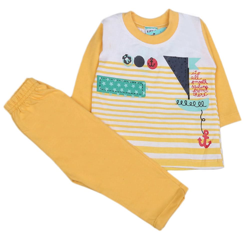 Boys Full Sleeves 2 Pcs Suit - Yellow, Kids, Boys Sets And Suits, Chase Value, Chase Value