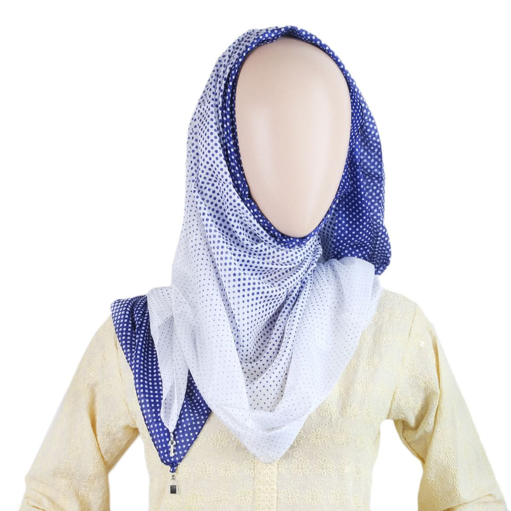 Women Printed Silk Scarf - Blue, Women, Shawls And Scarves, Chase Value, Chase Value