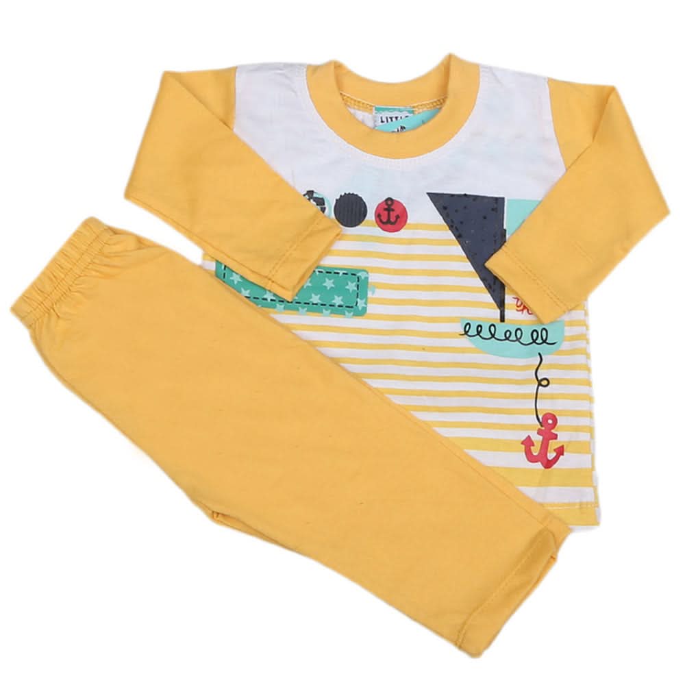 Boys Full Sleeves 2 Pcs Suit - Yellow, Kids, Boys Sets And Suits, Chase Value, Chase Value