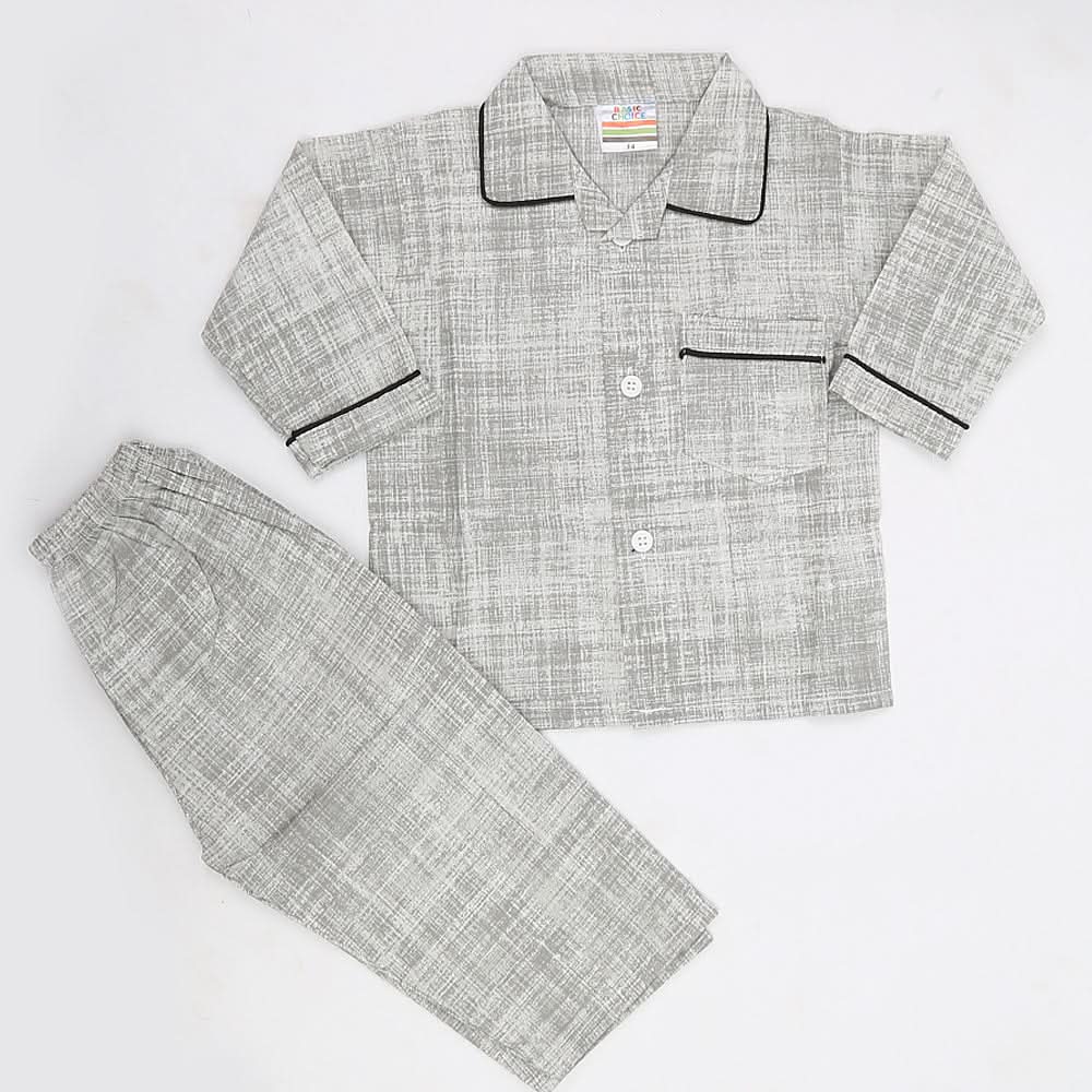 Boys Full Sleeves Night Suit - Grey, Kids, Boys Sets And Suits, Chase Value, Chase Value