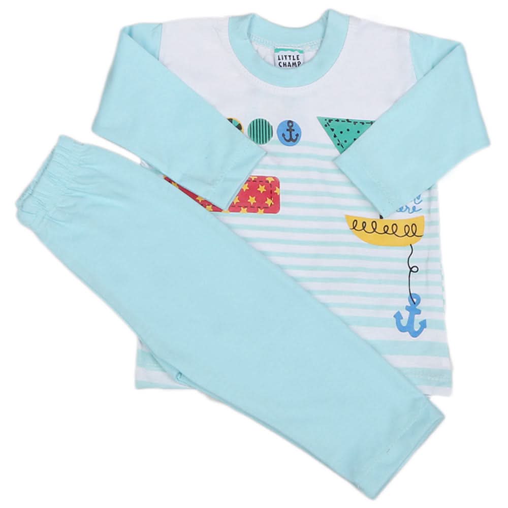 Boys Full Sleeves 2 Pcs Suit - Light Blue, Kids, Boys Sets And Suits, Chase Value, Chase Value