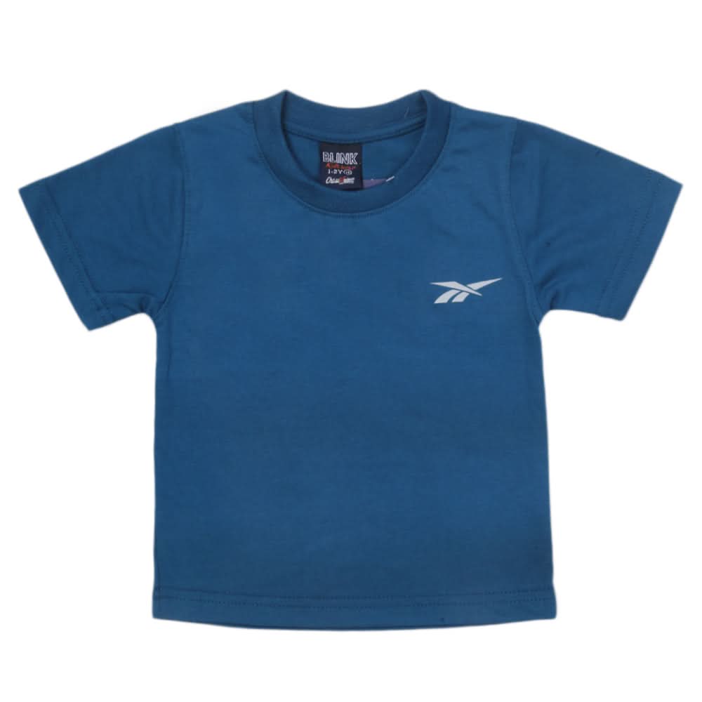 Boys Half Sleeves Logo T-Shirt - Sea Blue, Kids, Boys T-Shirts, Chase Value, Chase Value