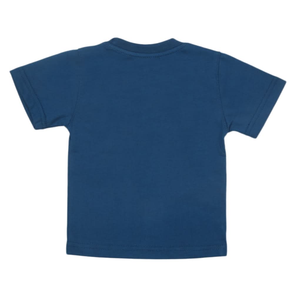 Boys Half Sleeves Logo T-Shirt - Sea Blue, Kids, Boys T-Shirts, Chase Value, Chase Value