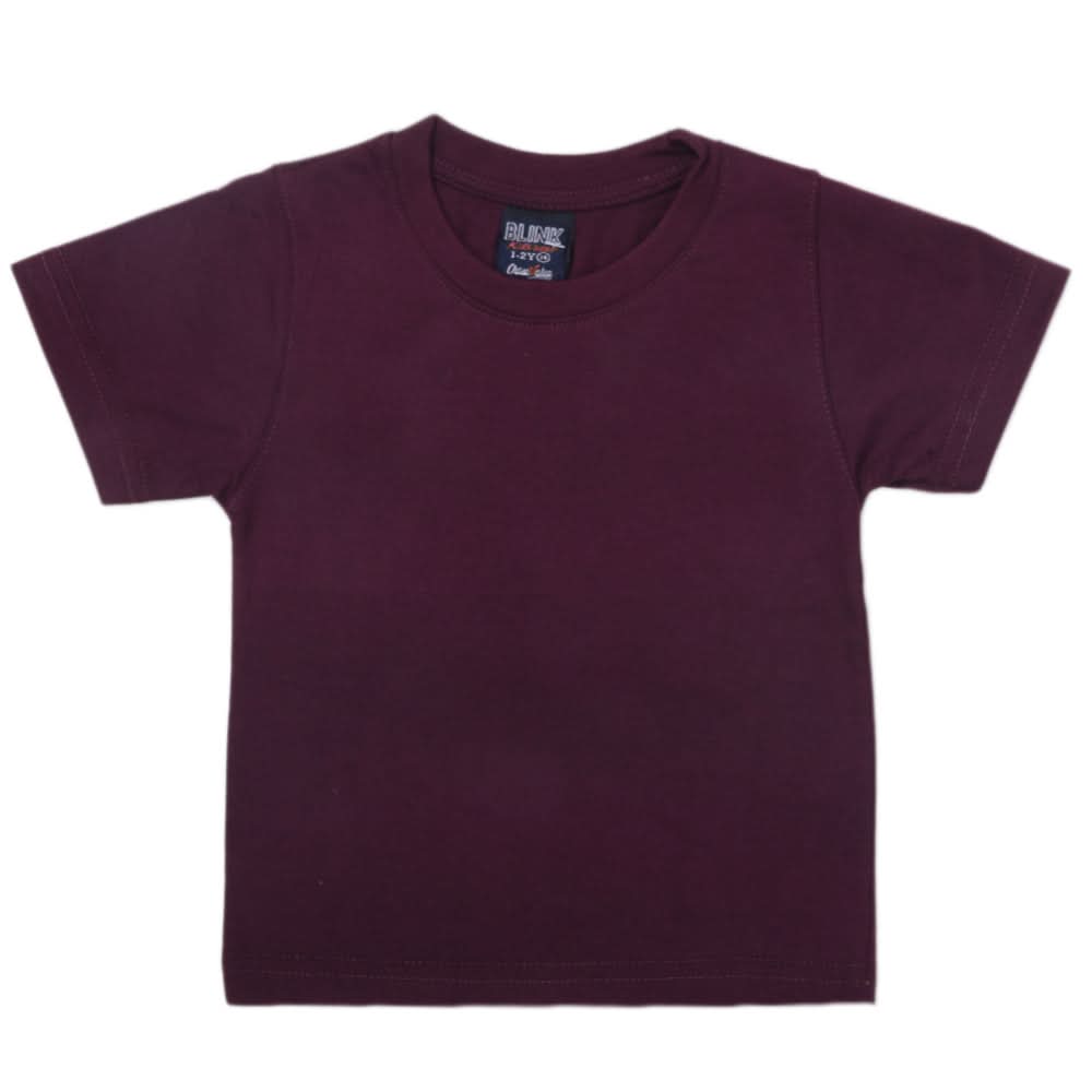 Boys Half Sleeves Logo T-Shirt - Dark Purple, Kids, Boys T-Shirts, Chase Value, Chase Value