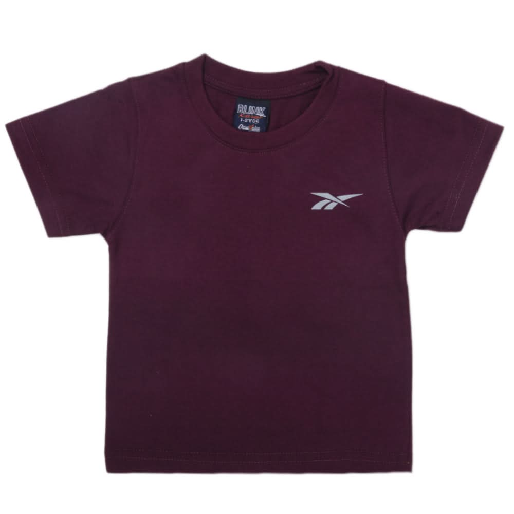 Boys Half Sleeves Logo T-Shirt - Dark Purple, Kids, Boys T-Shirts, Chase Value, Chase Value