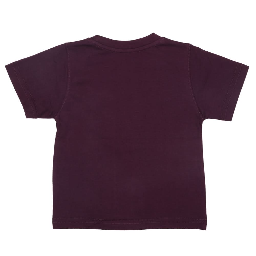 Boys Half Sleeves Logo T-Shirt - Dark Purple, Kids, Boys T-Shirts, Chase Value, Chase Value