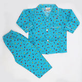 Boys Full Sleeves Night Suit - Steel Green, Kids, Boys Sets And Suits, Chase Value, Chase Value