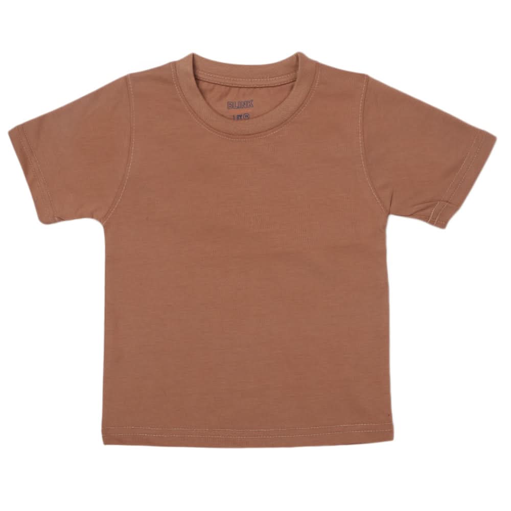 Boys Half Sleeves Logo T-Shirt - Brown, Kids, Boys T-Shirts, Chase Value, Chase Value