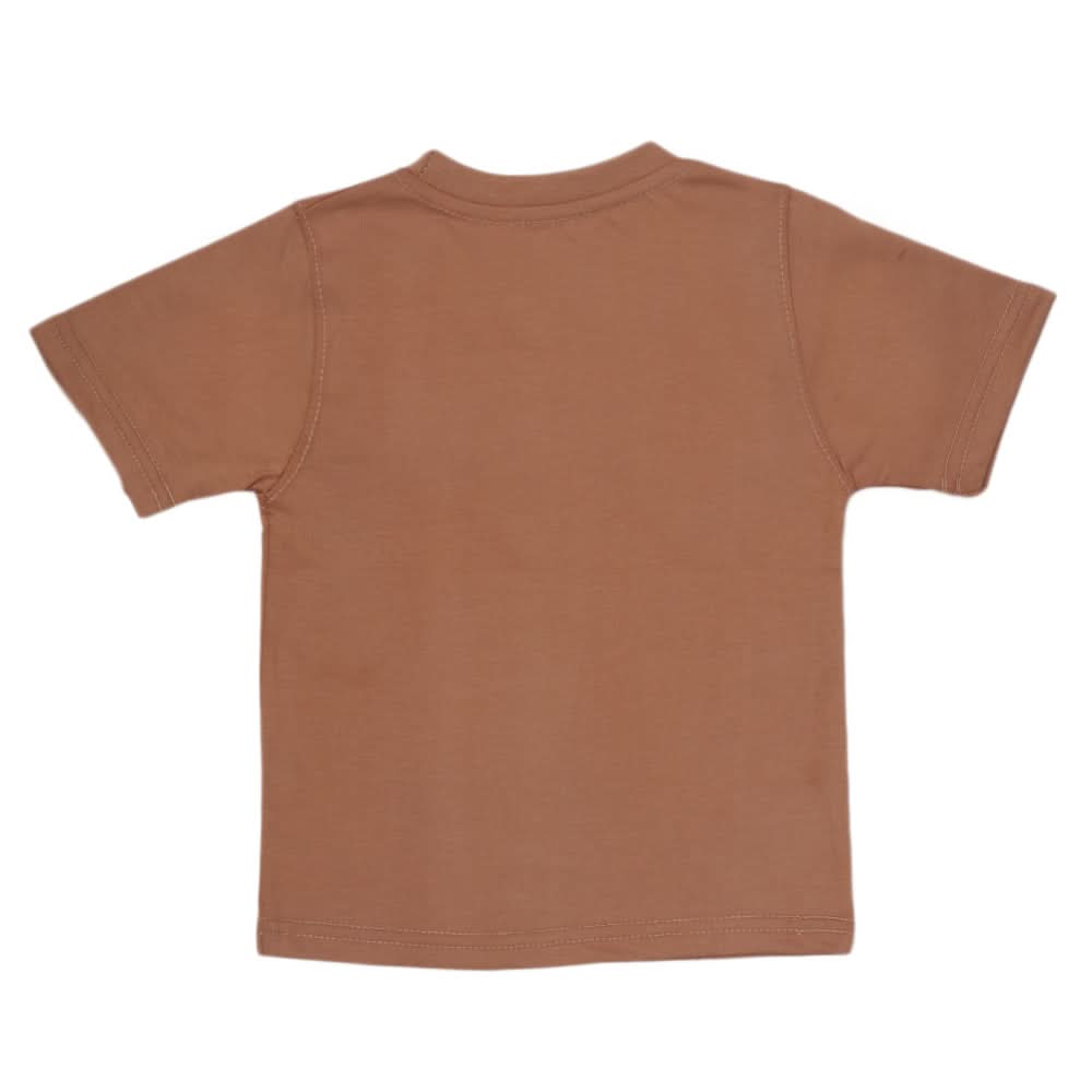 Boys Half Sleeves Logo T-Shirt - Brown, Kids, Boys T-Shirts, Chase Value, Chase Value