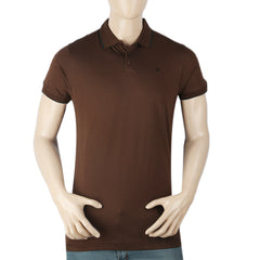 Eminent Men's Half Sleeves Ban-Collar Polo T-Shirt - Dark Brown, Men, T-Shirts And Polos, Eminent, Chase Value