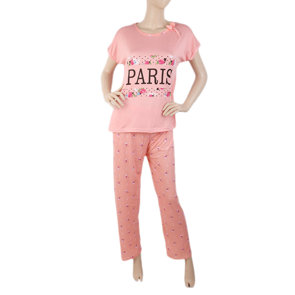 Women's 2 Piece Night Suit - Peach, Women, Night Suit, Chase Value, Chase Value