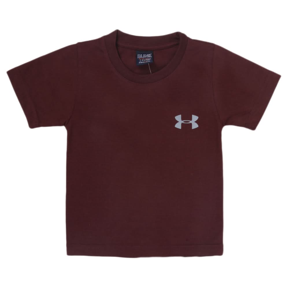 Boys Half Sleeves Logo T-Shirt - Maroon, Kids, Boys T-Shirts, Chase Value, Chase Value
