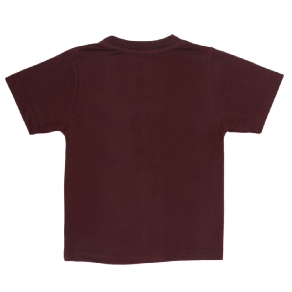 Boys Half Sleeves Logo T-Shirt - Maroon, Kids, Boys T-Shirts, Chase Value, Chase Value