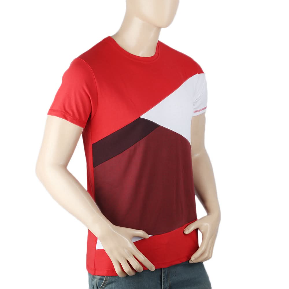 Men's Half Sleeves Round Neck T-Shirt - Red, Men, T-Shirts And Polos, Chase Value, Chase Value