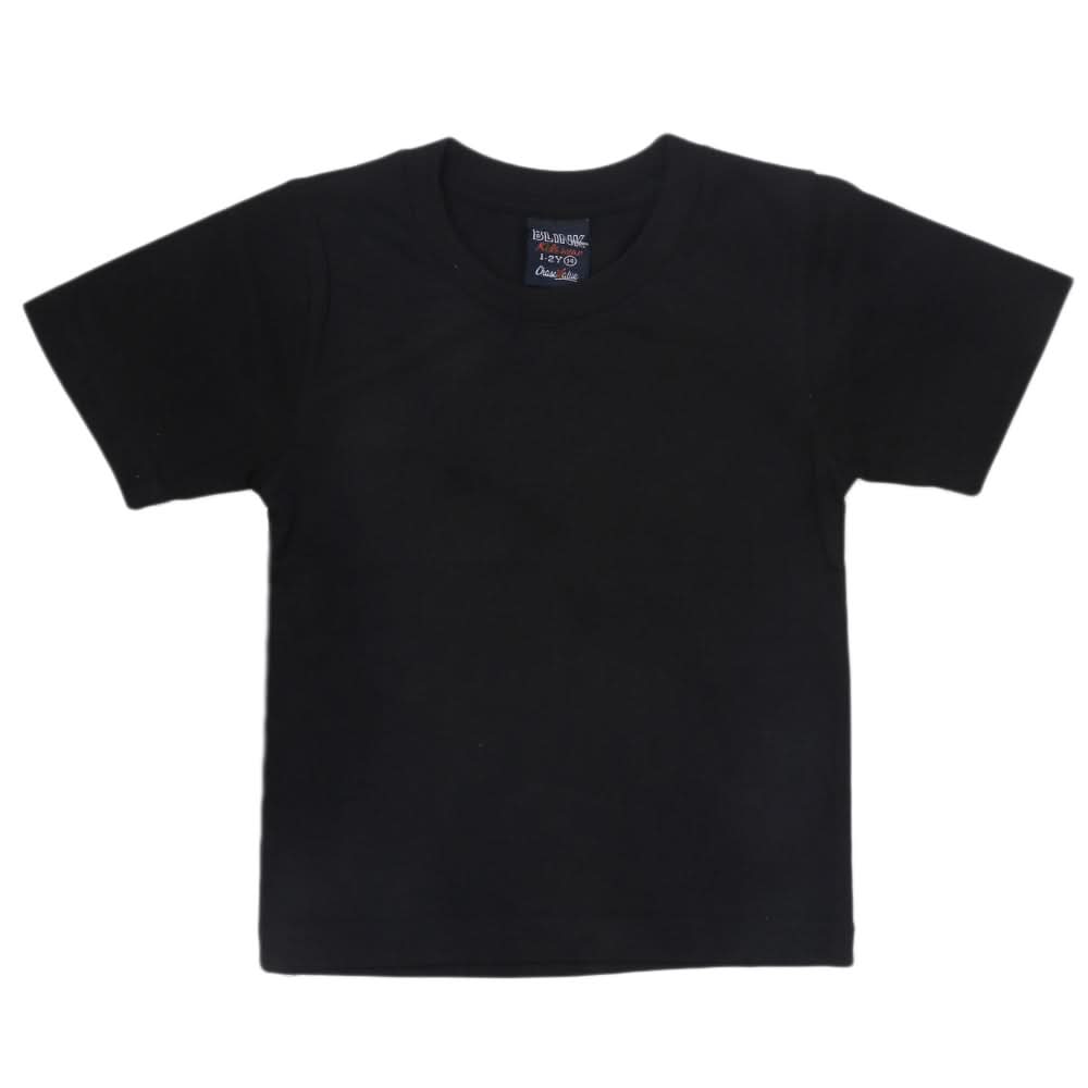 Boys Half Sleeves Logo T-Shirt - Black, Kids, Boys T-Shirts, Chase Value, Chase Value