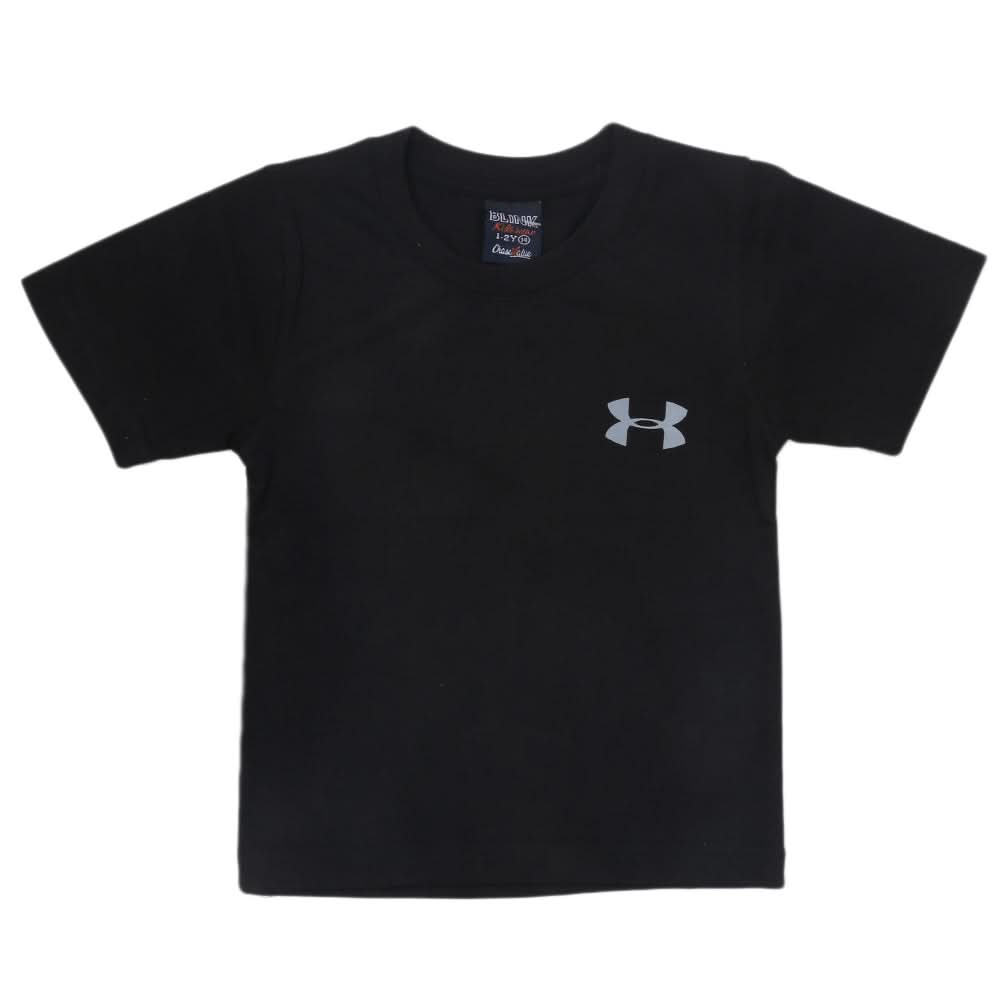 Boys Half Sleeves Logo T-Shirt - Black, Kids, Boys T-Shirts, Chase Value, Chase Value