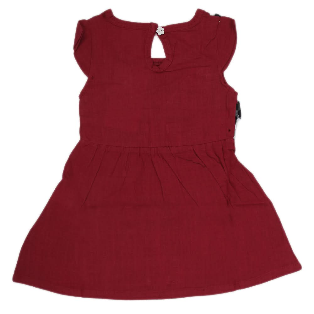 Newborn Girls Frock - Maroon, Kids, NB Girls Frocks, Chase Value, Chase Value