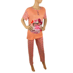 Women's 2 Piece Night Suit - Peach, Women, Night Suit, Chase Value, Chase Value