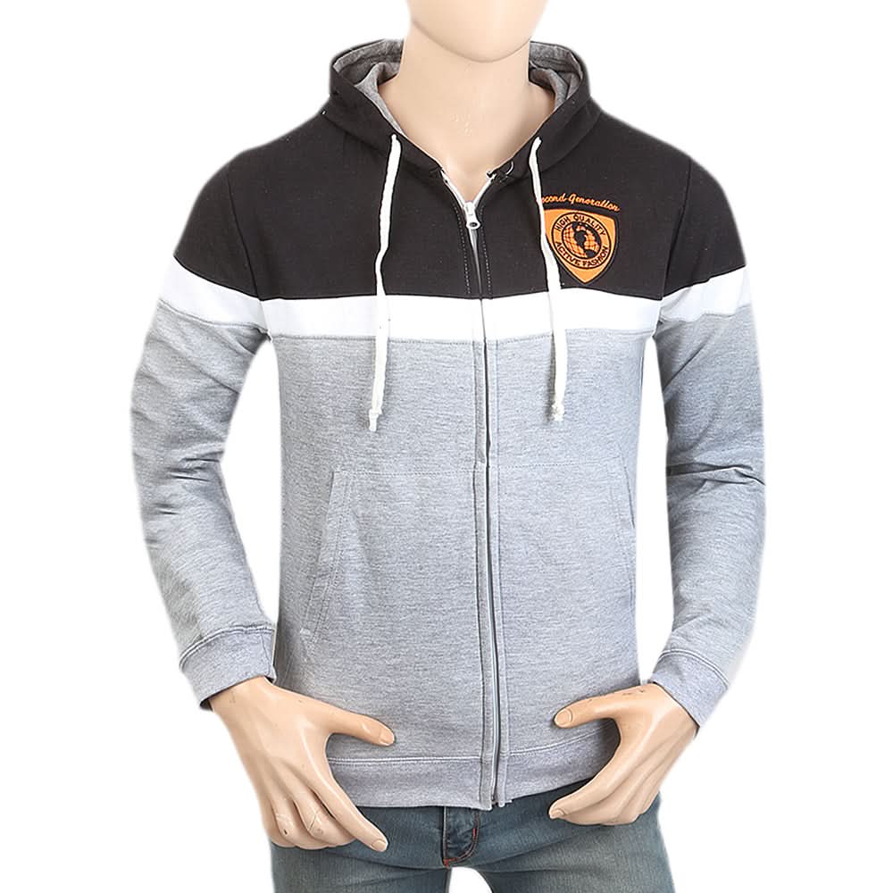Men's Full Sleeves Hooded Jacket - Grey, , Chase Value, Chase Value
