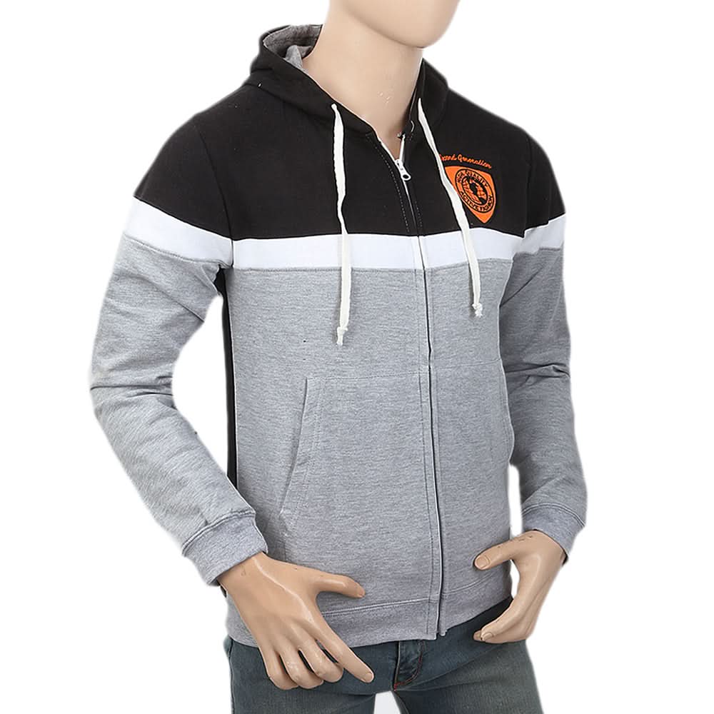 Men's Full Sleeves Hooded Jacket - Grey, , Chase Value, Chase Value