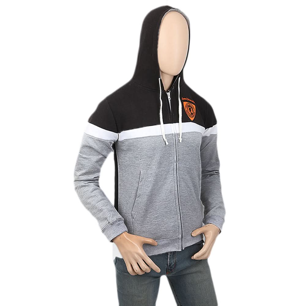 Men's Full Sleeves Hooded Jacket - Grey, , Chase Value, Chase Value