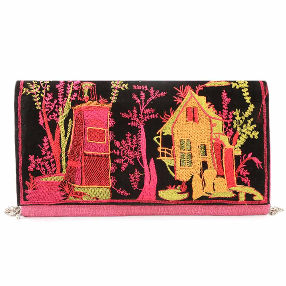 Women's Embroidered Clutch (9035) - Pink, Women, Clutches, Chase Value, Chase Value