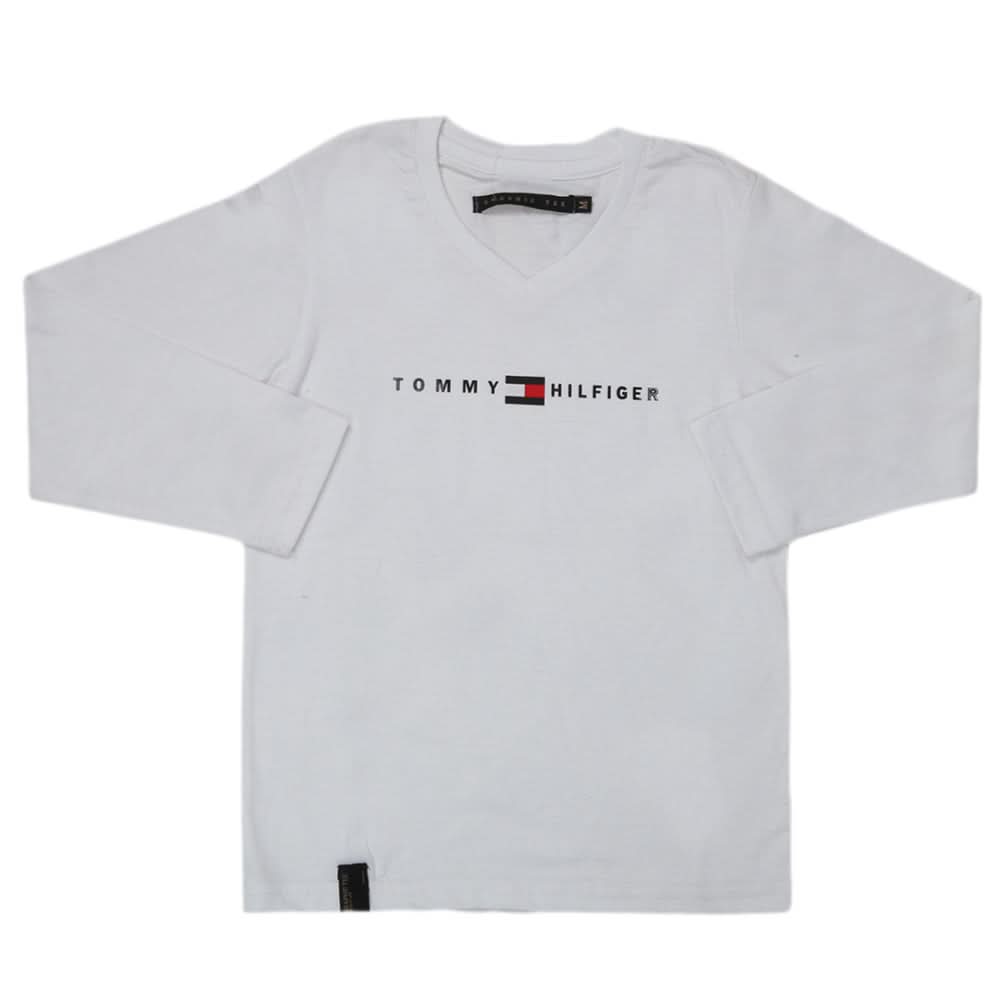 Boys Full Sleeves T-Shirt - White, Kids, Boys T-Shirts, Chase Value, Chase Value