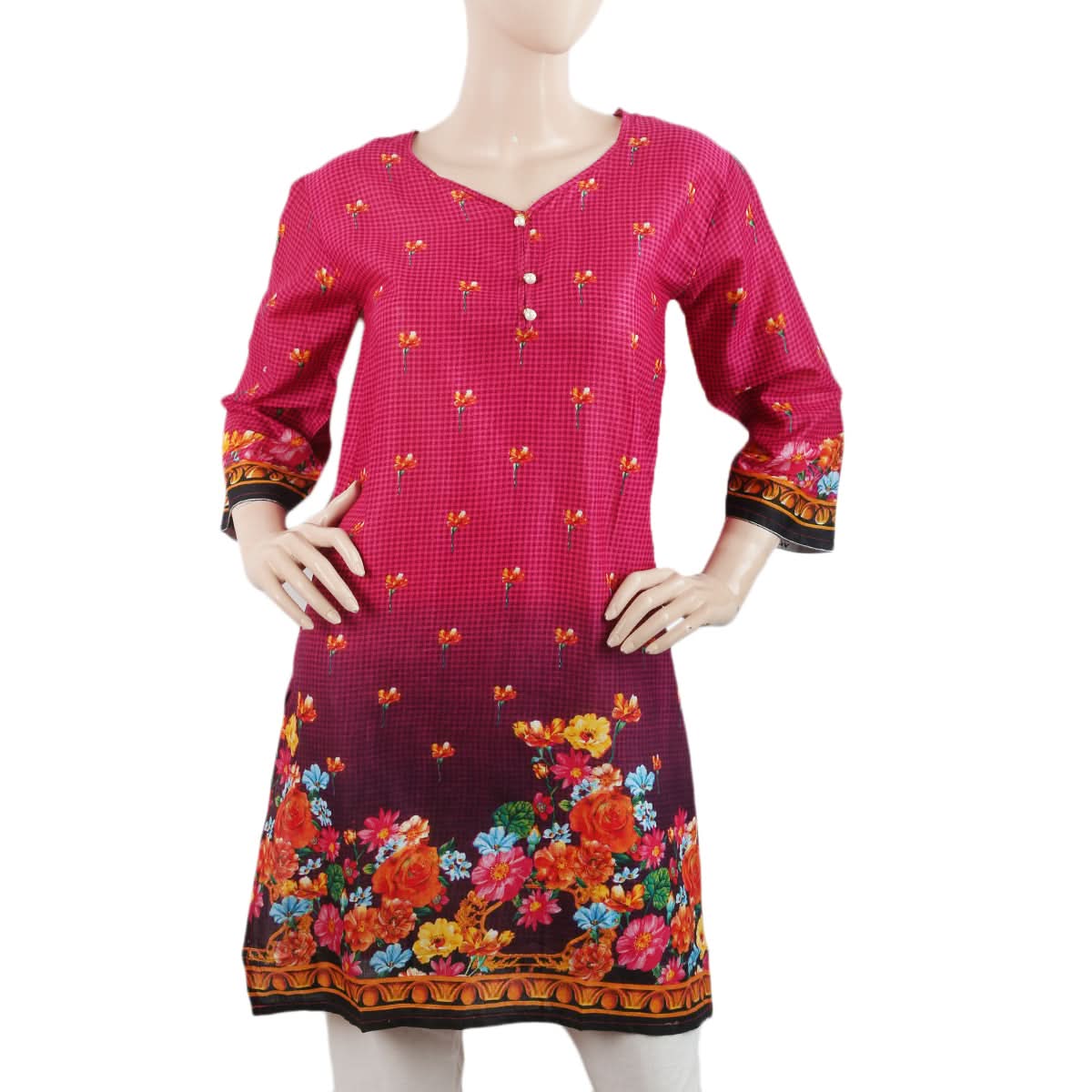 Women Printed Kurti - Pink, Women, Ready Kurtis, Chase Value, Chase Value