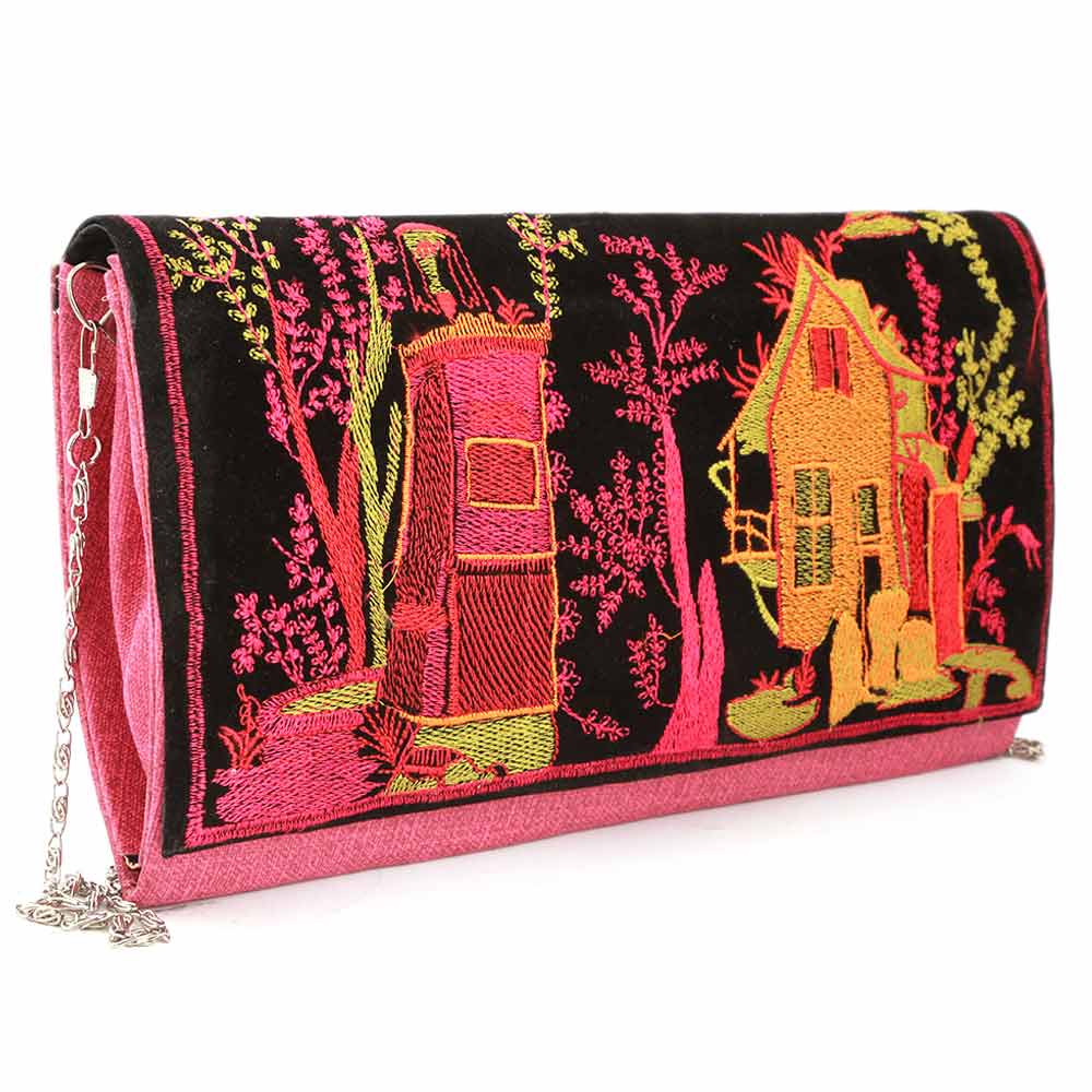 Women's Embroidered Clutch (9035) - Pink, Women, Clutches, Chase Value, Chase Value