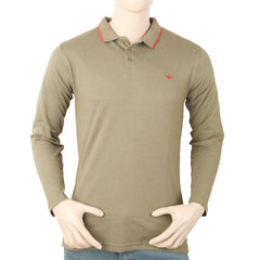 Men's Full Sleeves Polo T-Shirt - Olive Green, Men, T-Shirts And Polos, Chase Value, Chase Value