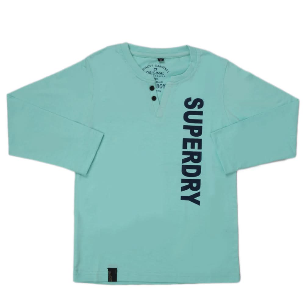 Boys Full Sleeves T-Shirt - Cyan, Kids, Boys T-Shirts, Chase Value, Chase Value