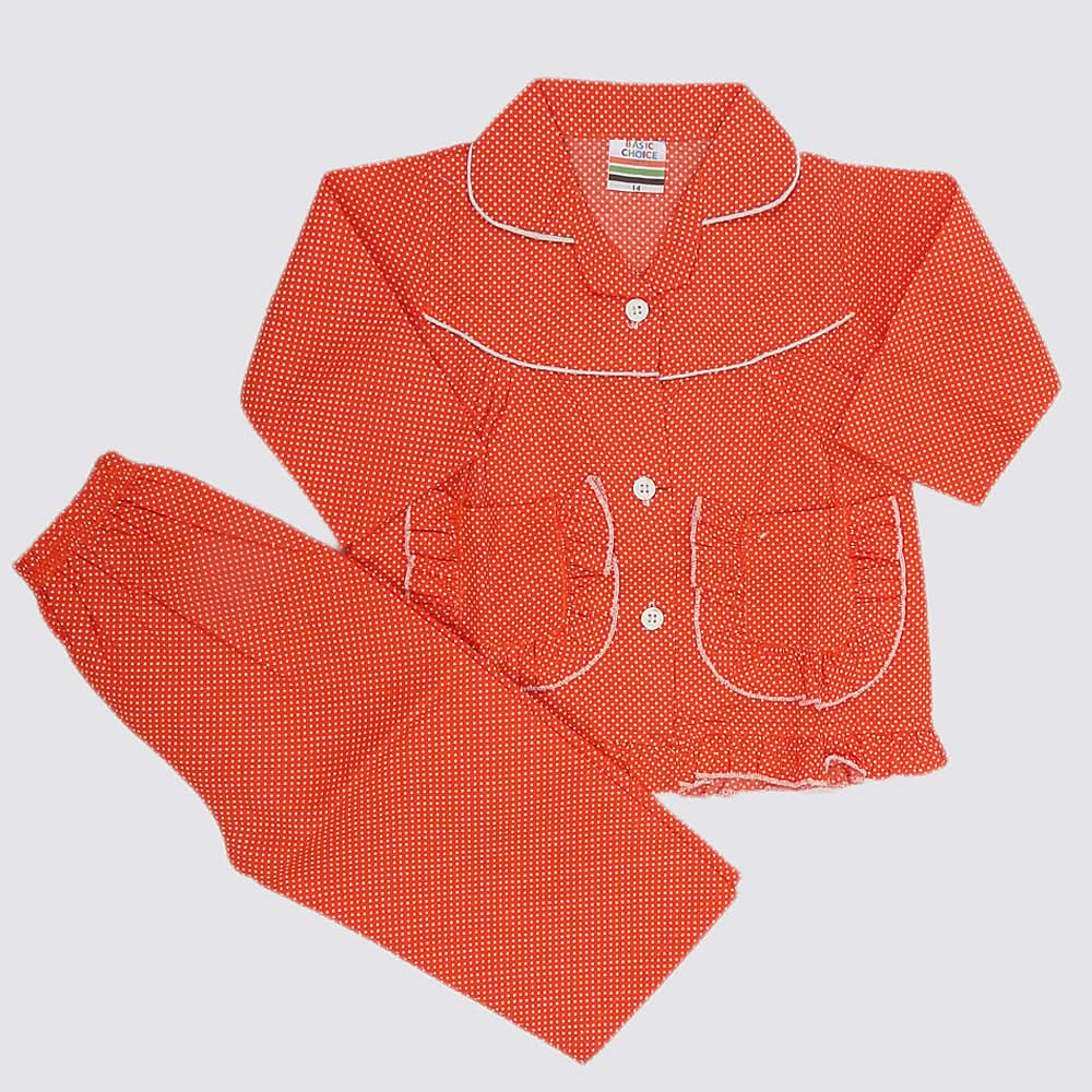 Girls Night Suit - Orange, Kids, Girls Sets And Suits, Chase Value, Chase Value