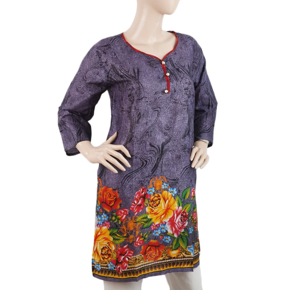 Women Printed Kurti Grey, Women, Ready Kurtis, Chase Value, Chase Value