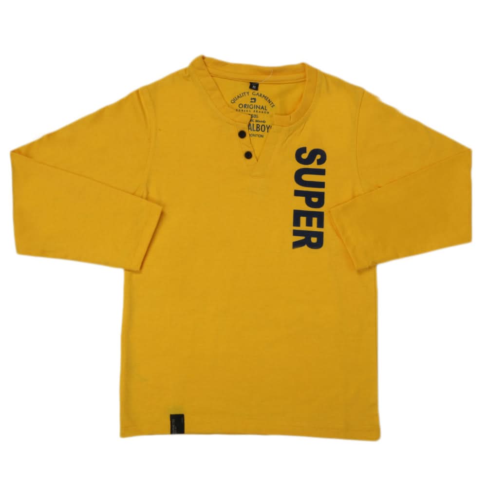 Boys Full Sleeves T-Shirt - Yellow, Kids, Boys T-Shirts, Chase Value, Chase Value