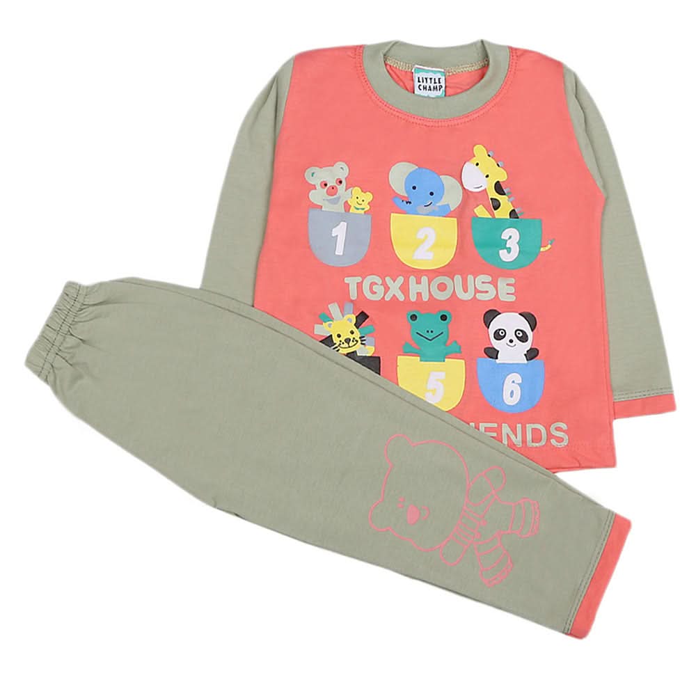 Boys Full Sleeves 2 Pcs Suit - Green, Kids, Boys Sets And Suits, Chase Value, Chase Value