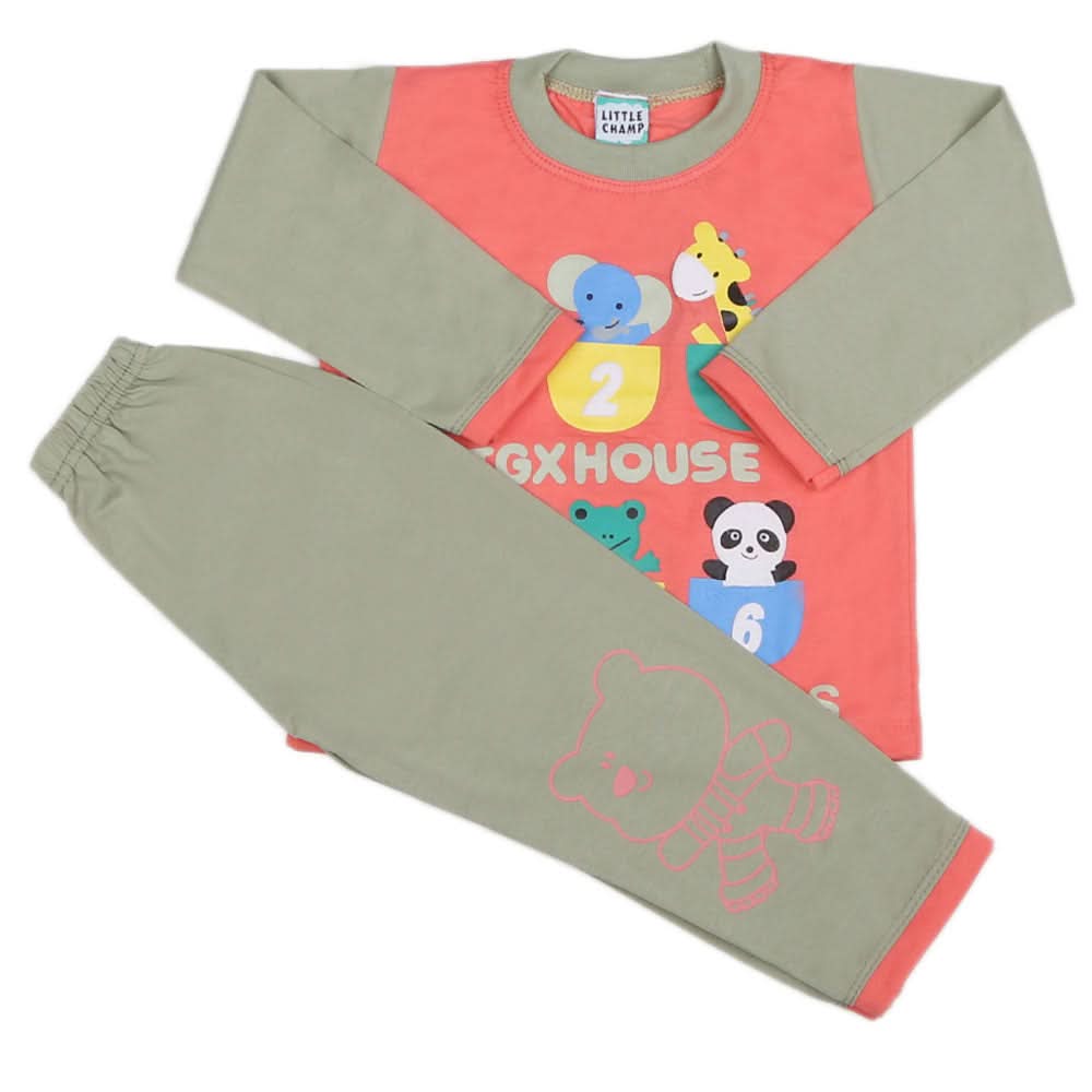 Boys Full Sleeves 2 Pcs Suit - Green, Kids, Boys Sets And Suits, Chase Value, Chase Value